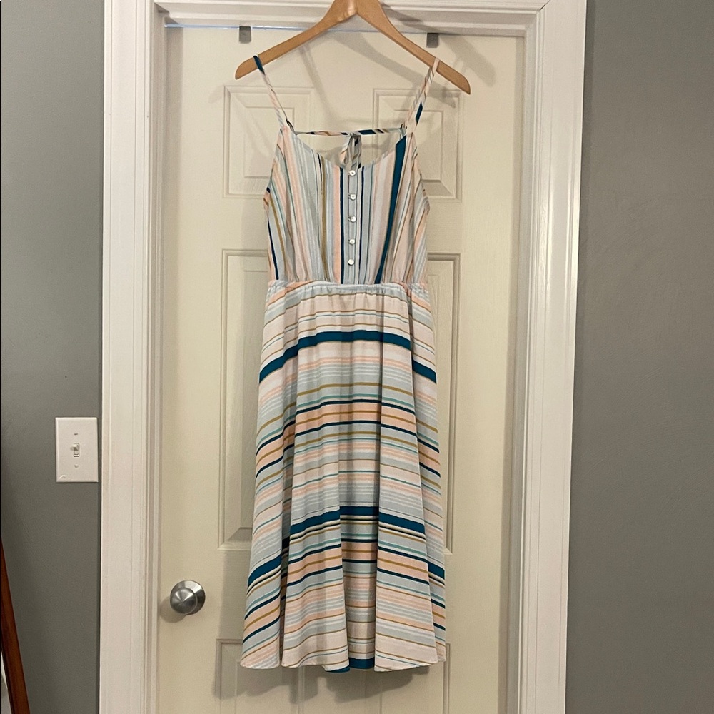 Lauren Conrad - Striped Multicolor Spaghetti Strap Dress